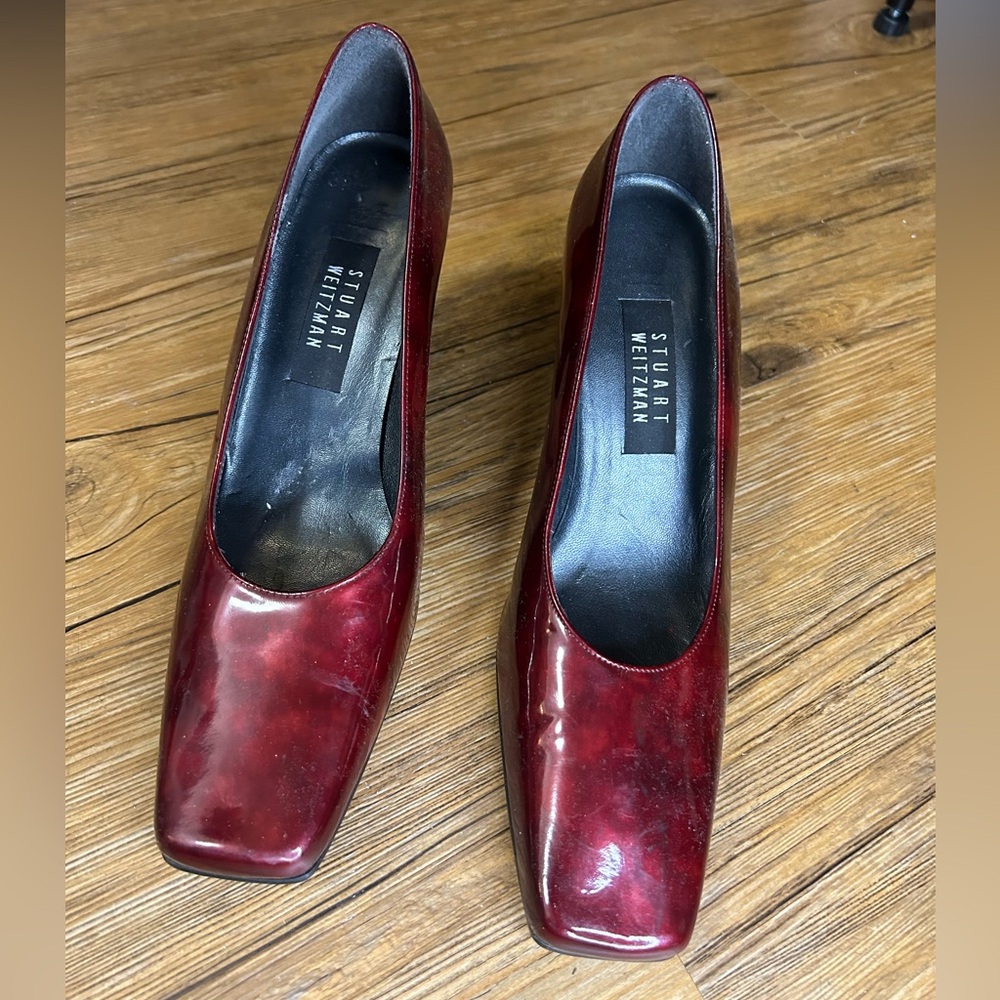 Stuart Weitzman Burgundy Leather Pumps